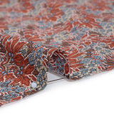 Liberty Fabrics Tana Lawn® - Aubrey Forest Red Burgundy - Red and Light Blue Leafy Floral Chevrons