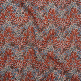 Liberty Fabrics Tana Lawn® - Aubrey Forest Red Burgundy - Red and Light Blue Leafy Floral Chevrons
