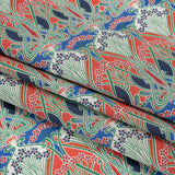 Liberty Fabrics Tana Lawn® - Ianthe Red - Red, Bright Blue and Pink Art Nouveau Floral Trees