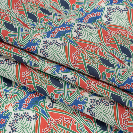 Liberty Fabrics Tana Lawn® - Ianthe Red - Red, Bright Blue and Pink Art Nouveau Floral Trees