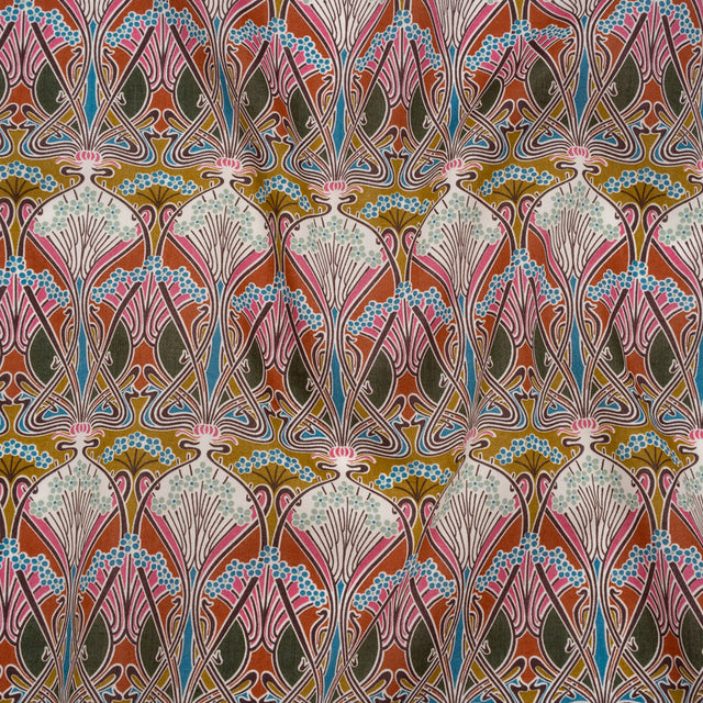 Liberty Fabrics Tana Lawn® - Ianthe Multi Bright - Bright Pink, Sky Blue and Gold Art Nouveau Floral Trees
