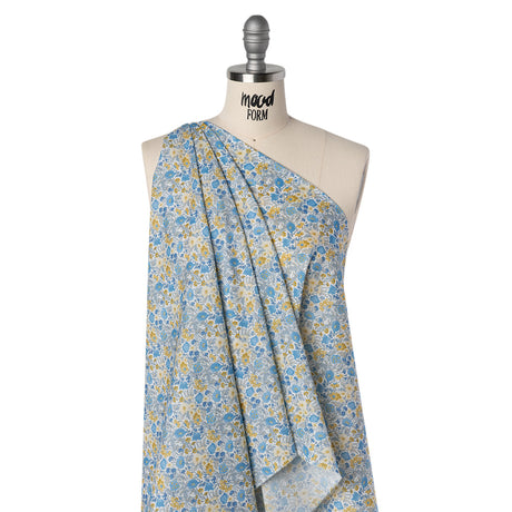 Liberty Fabrics Tana Lawn® - Florence May Blue - Yellow, Blue and White Wildflower Field