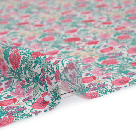 Liberty Fabrics Tana Lawn® - Florence May Pink - Green, Pink and Yellow Wildflower Field