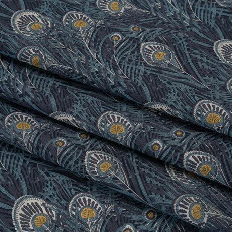 Liberty Fabrics Tana Lawn® - Queen Hera Dark Blue - Midnight, Sky Blue and Golden Yellow Field of Feathers