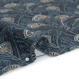 Liberty Fabrics Tana Lawn® - Queen Hera Dark Blue - Midnight, Sky Blue and Golden Yellow Field of Feathers