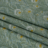 Liberty Fabrics Tana Lawn® - Queen Hera Green - Basil Green and Golden Yellow Field of Feathers