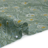 Liberty Fabrics Tana Lawn® - Queen Hera Green - Basil Green and Golden Yellow Field of Feathers