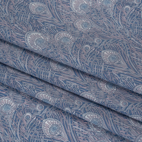 Liberty Fabrics Tana Lawn® - Queen Hera Multi Neutral - Gray and Blue Field of Feathers