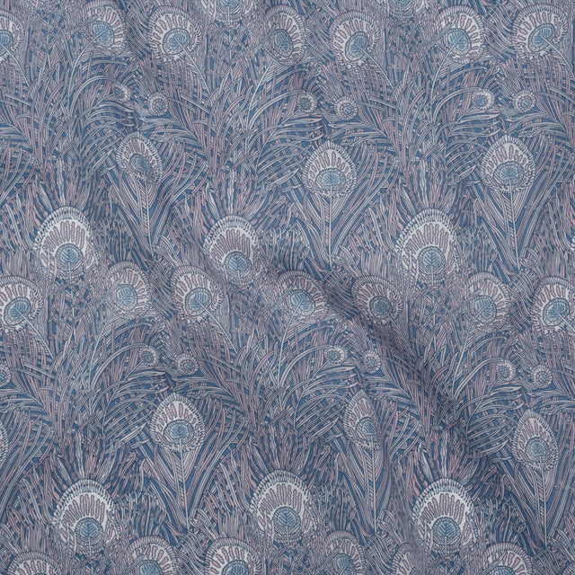 Liberty Fabrics Tana Lawn® - Queen Hera Multi Neutral - Gray and Blue Field of Feathers