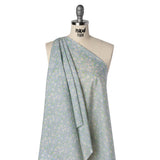 Liberty Fabrics Tana Lawn® - Alice W Blue - Baby Blue, Green and White Daisy Flowers