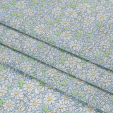 Liberty Fabrics Tana Lawn® - Alice W Blue - Baby Blue, Green and White Daisy Flowers