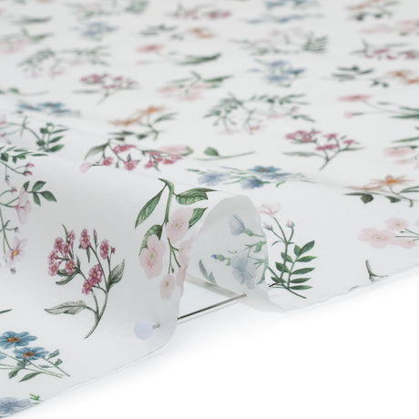 Liberty Fabrics Tana Lawn® - Annie Light Pink - Pink, White and Green Scattered Wildflowers