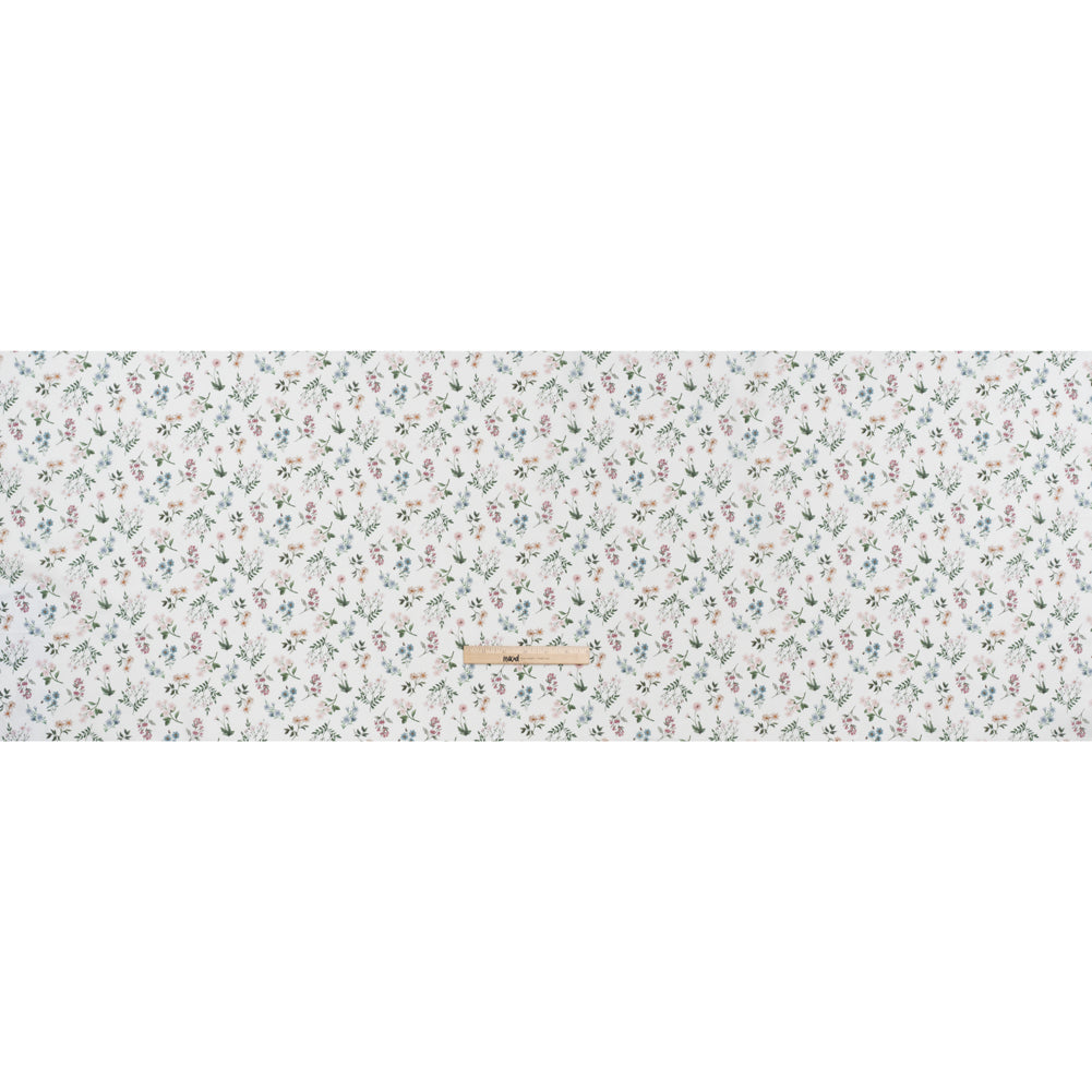 Liberty Fabrics Tana Lawn® - Annie Light Pink - Pink, White and Green Scattered Wildflowers