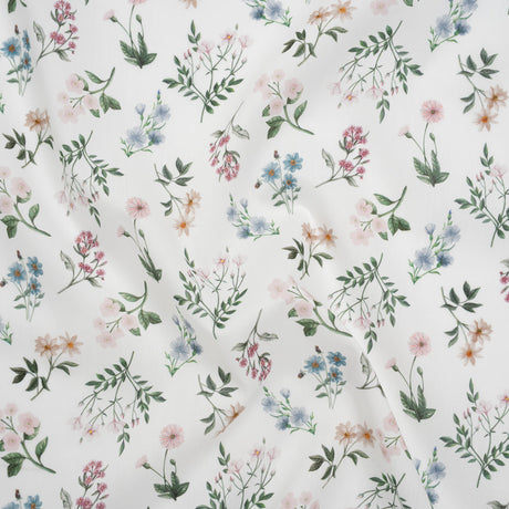 Liberty Fabrics Tana Lawn® - Annie Light Pink - Pink, White and Green Scattered Wildflowers