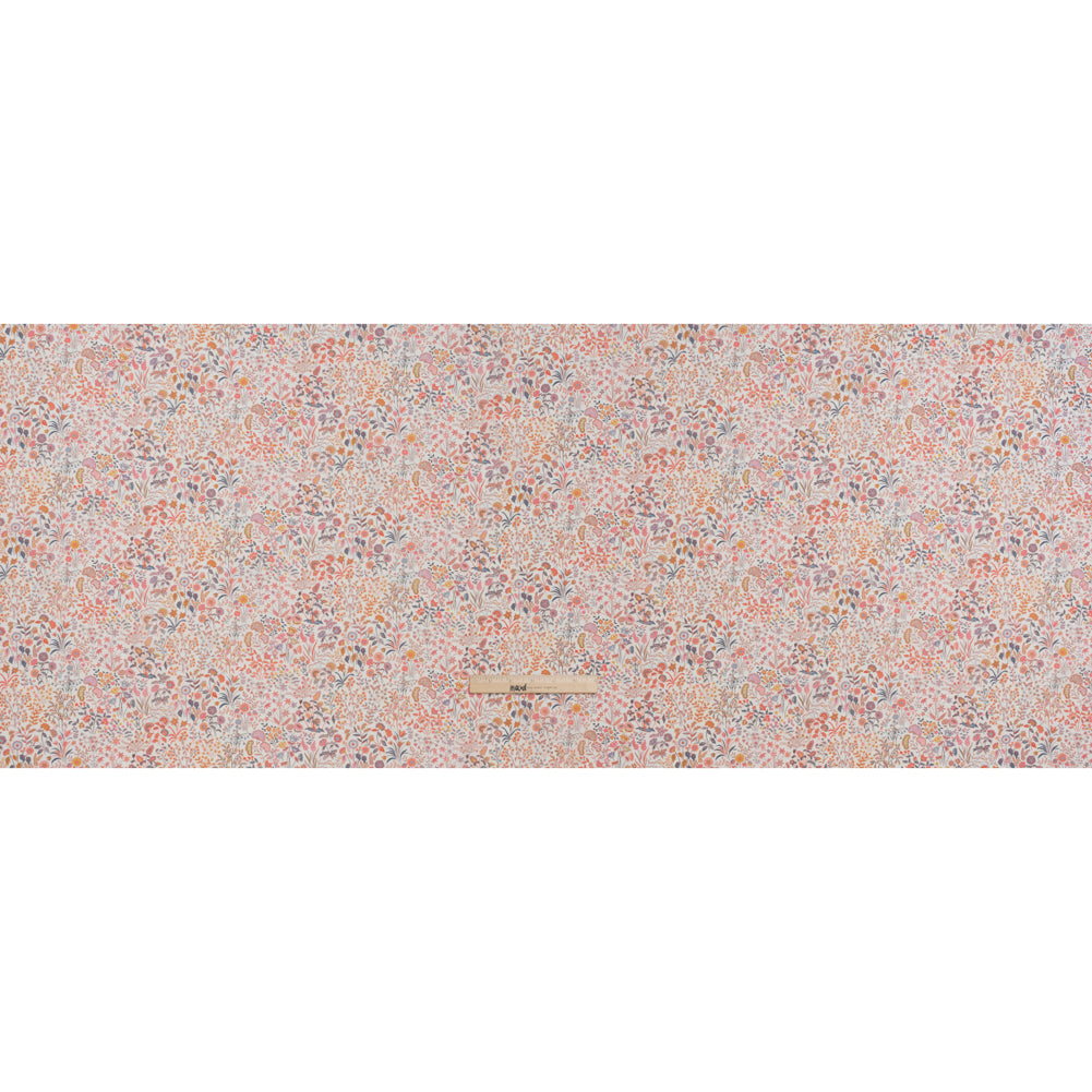 Liberty Fabrics Tana Lawn® - Shepherdly Song Pink - Pink, Peachy Orange and Blue-Gray Wildflowers
