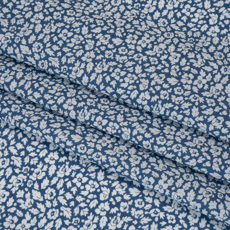 Liberty Fabrics Tana Lawn® - Feather Meadow Blue - Classic Blue and White Flowers and Leaves