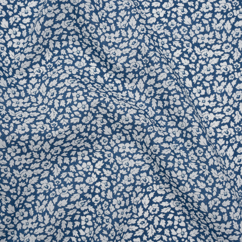 Liberty Fabrics Tana Lawn® - Feather Meadow Blue - Classic Blue and White Flowers and Leaves