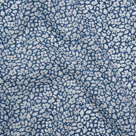 Liberty Fabrics Tana Lawn® - Feather Meadow Blue - Classic Blue and White Flowers and Leaves