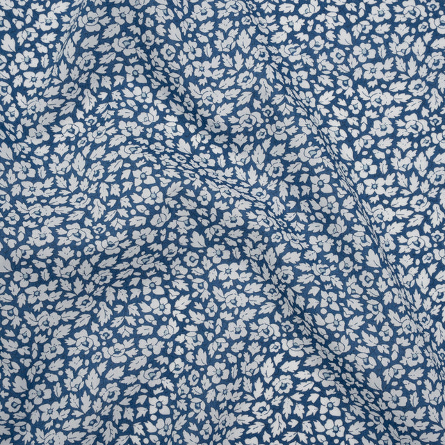 Liberty Fabrics Tana Lawn® - Feather Meadow Blue - Classic Blue and White Flowers and Leaves