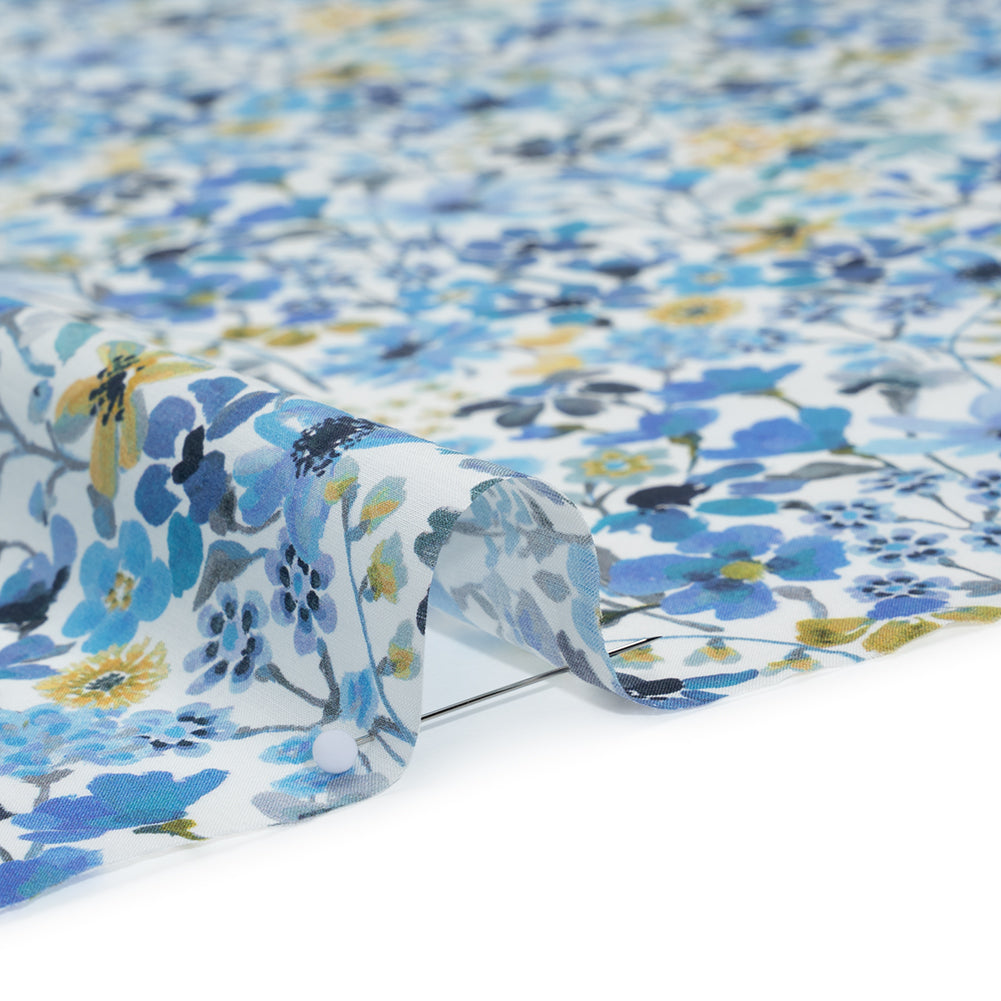 Liberty Fabrics Tana Lawn® - Dreams of Summer Blue - Light Blue and Pale Yellow Watercolor Floral