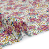Liberty Fabrics Tana Lawn® - Swirling Petals Purple - Berry Pink, Blue and Yellow Floral
