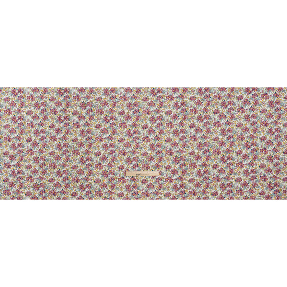 Liberty Fabrics Tana Lawn® - Swirling Petals Purple - Berry Pink, Blue and Yellow Floral