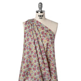 Liberty Fabrics Tana Lawn® - Swirling Petals Purple - Berry Pink, Blue and Yellow Floral
