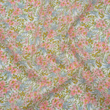 Liberty Fabrics Tana Lawn® - Swirling Petals Light Pink - Baby Pink, Blue and Yellow Green Floral