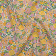 Liberty Fabrics Tana Lawn® - Elysian Day Yellow - Golden Yellow, Light Purple and Green Rosy Blooms