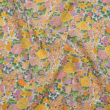 Liberty Fabrics Tana Lawn® - Elysian Day Yellow - Golden Yellow, Light Purple and Green Rosy Blooms
