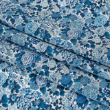 Liberty Fabrics Tana Lawn® - Elysian Day Blue - Sky, Cobalt and White Rosy Blooms