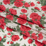 Liberty Fabrics Tana Lawn® - Carline Rose Red - Red, Green and White Rose Bouquets