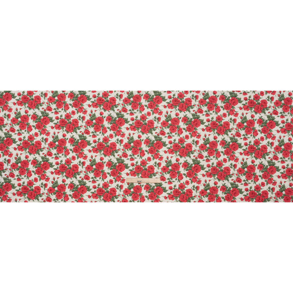 Liberty Fabrics Tana Lawn® - Carline Rose Red - Red, Green and White Rose Bouquets
