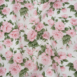 Liberty Fabrics Tana Lawn® - Carline Rose Light Pink - Pale Pink, Green and White Rose Bouquets
