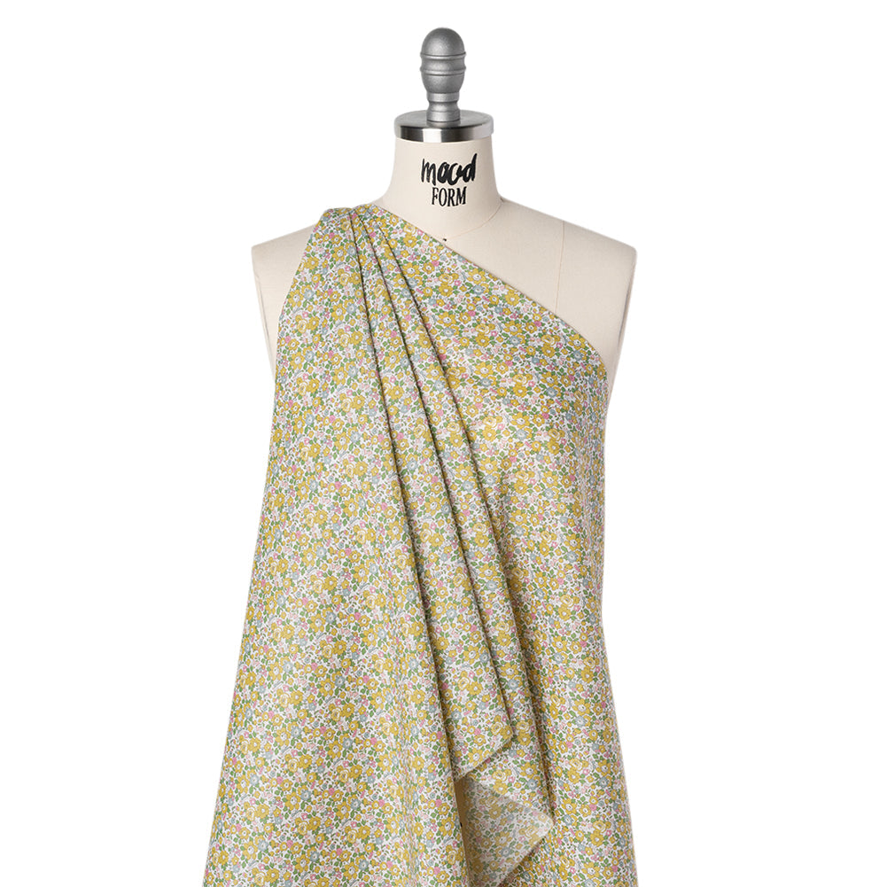 Liberty Fabrics Tana Lawn® - Betsy Ann Yellow - Light Yellow, Pink and Green Floral