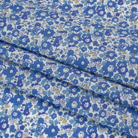 Liberty Fabrics Tana Lawn® - Betsy Ann Blue - Blue, Teal and Orange Floral