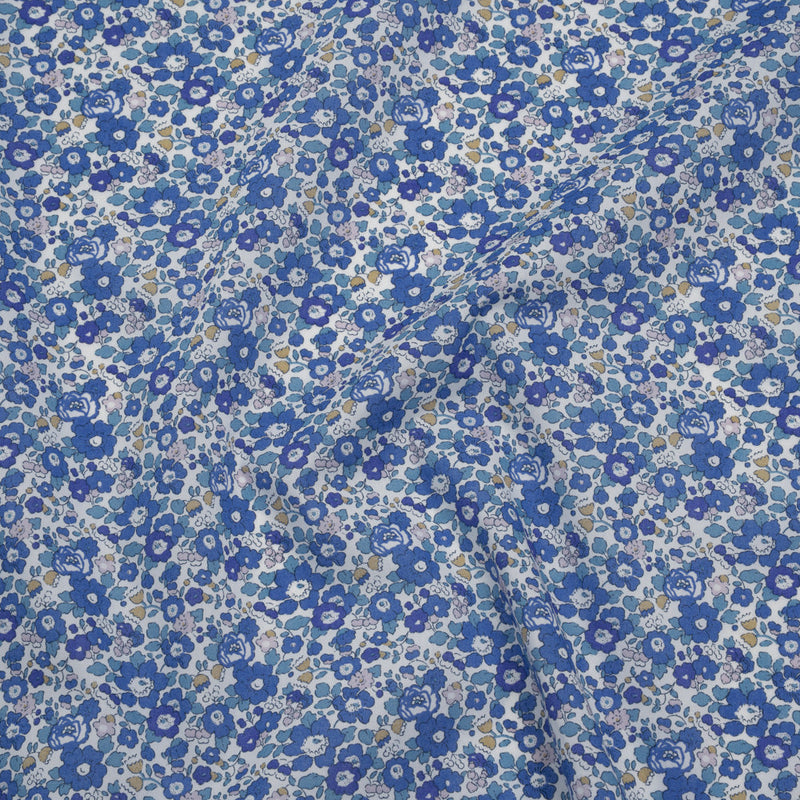 Liberty Fabrics Tana Lawn® - Betsy Ann Blue - Blue, Teal and Orange Floral
