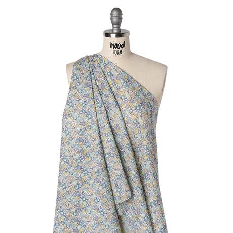 Liberty Fabrics Tana Lawn® - Michelle Turquoise Blue - Turquoise, Light Purple and Sunny Yellow Floral