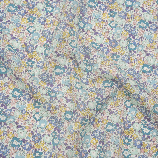 Liberty Fabrics Tana Lawn® - Michelle Turquoise Blue - Turquoise, Light Purple and Sunny Yellow Floral
