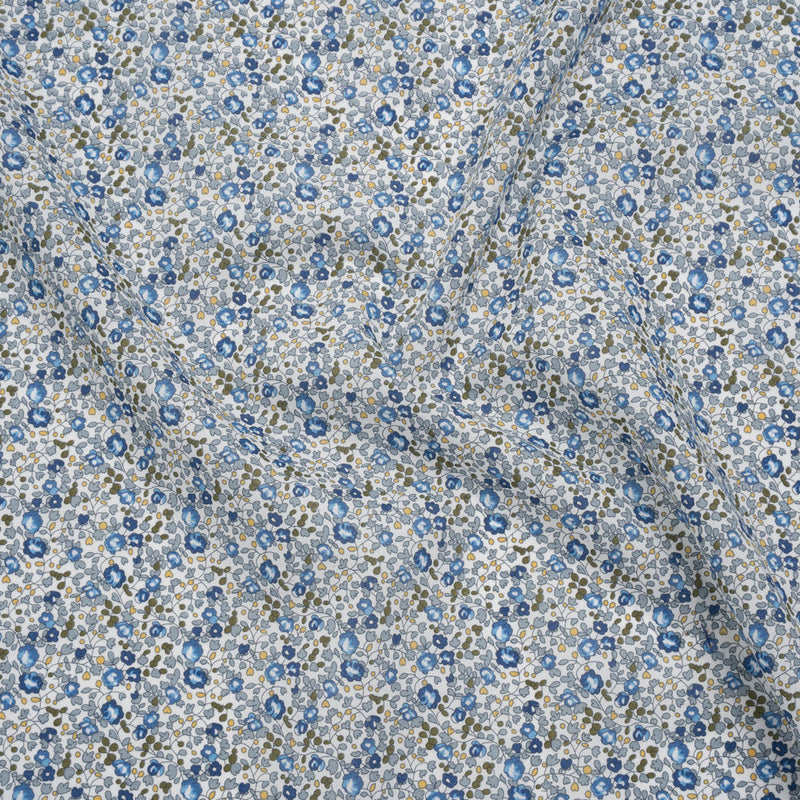 Liberty Fabrics Tana Lawn® - Michelle Eloise Blue - Blue and Olive Green Little Floral Vines