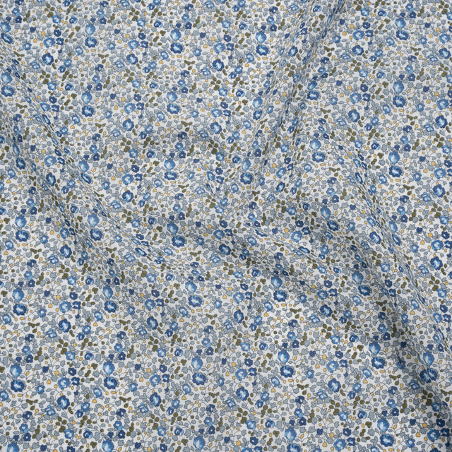 Liberty Fabrics Tana Lawn® - Michelle Eloise Blue - Blue and Olive Green Little Floral Vines