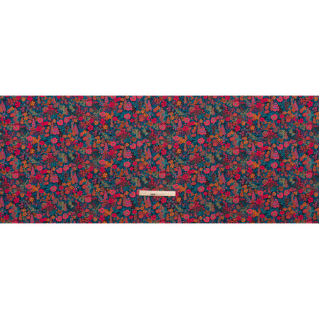 Liberty Fabrics Tana Lawn® - Ciara Pink - Deep Blue, Pink and Orange Flower Garden