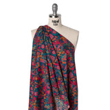 Liberty Fabrics Tana Lawn® - Ciara Pink - Deep Blue, Pink and Orange Flower Garden