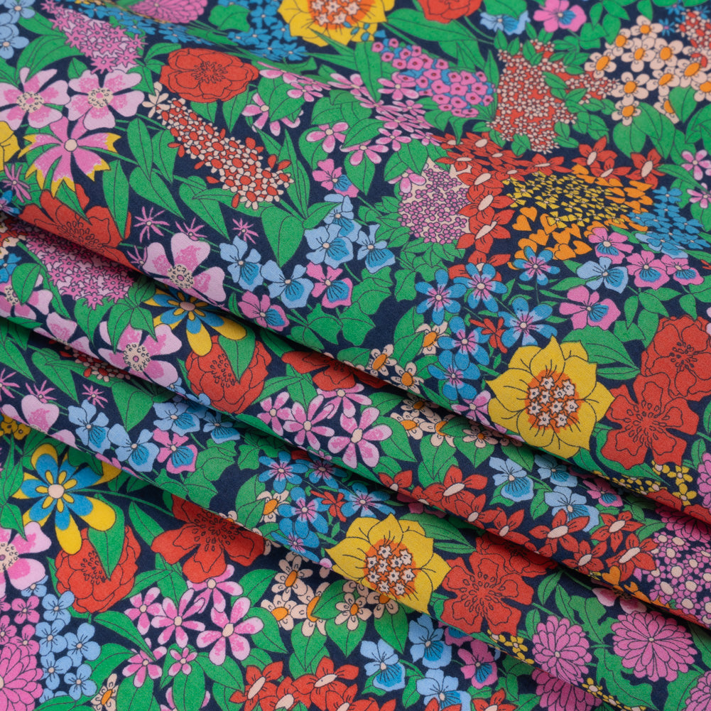 Liberty Fabrics Tana Lawn® - Ciara Multi Bright - Pink, Red and Green Flower Garden