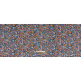 Liberty Fabrics Tana Lawn® - Ciara Dark Blue - Muted Blue, Dark Orange and Rose Pink Flower Garden