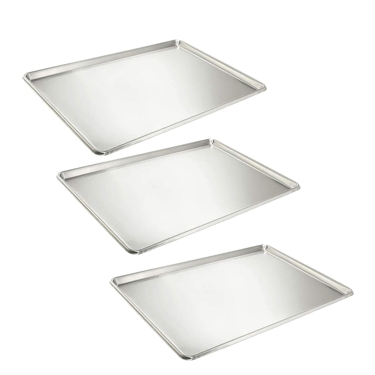 26" x 18" Full-Size Sheet Pan 20 Gauge Stainless Steel Solid Open Bead Design