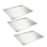 26" x 18" Full-Size Sheet Pan 20 Gauge Stainless Steel Solid Open Bead Design