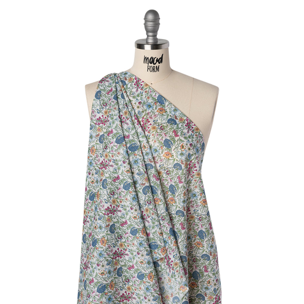 Liberty Fabrics Tana Lawn® - Rachel Multi Pastel - LIght Blue, Pink and Green Flowers and Foliage
