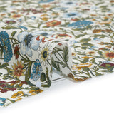 Liberty Fabrics Tana Lawn® - Rachel Multi Neutral - Sky Blue, Olive Green and Brick Red Flowers and Foliage