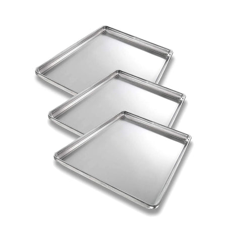 18" x 13" x 1" Half Size Bun Pan 18 Gauge Aluminum StayFlat Concave Bottom
